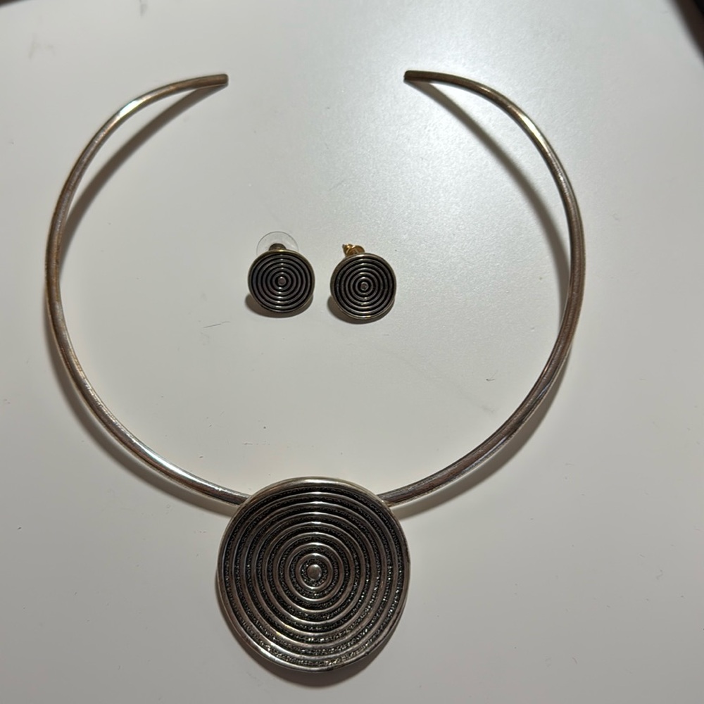 Choker Necklace and Earrings